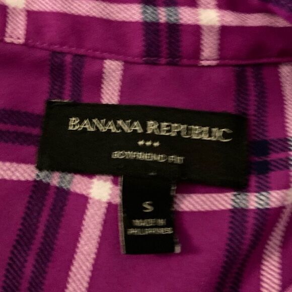 Banana Republic Pink flannel shirt Small - Picture 6 of 7